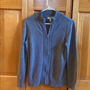 Grey zip up sweater